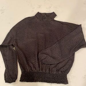 Mock neck cold shoulder top